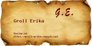 Groll Erika névjegykártya